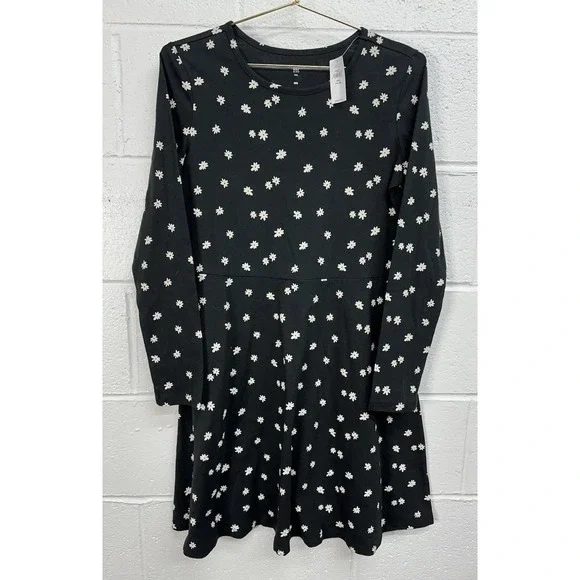 GAP Skater Dress Black White Floral / Girls' XXL 14-16‎