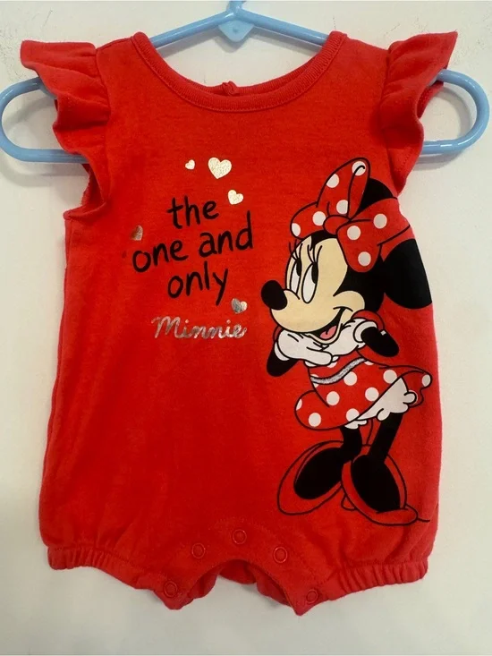 Disney Red Minnie Mouse One-Piece Footie