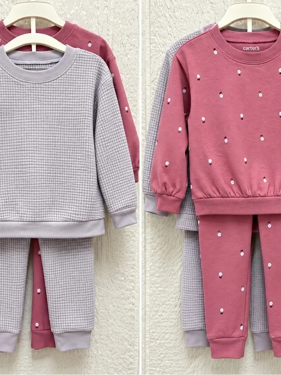 Carter's Mauve Pink & Light Purple Kids Two-Piece 12m