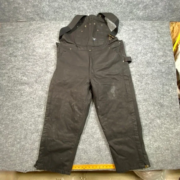 Walls Workwear Black Insulated Duck Canvas Overalls Mens Large Short W93220HBK