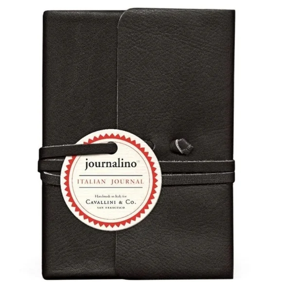 Cavallini & Co. Black Leather Italian Journal,Size 6
