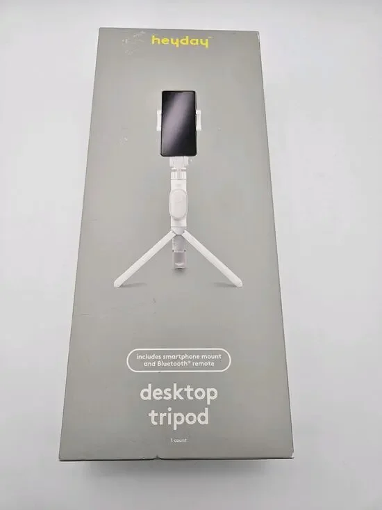 heyday Desktop Tripod w/ Smartphone Holder Mount & Bluetooth Remote, Universal