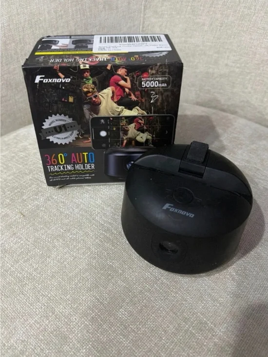 Black 360° Auto Tracking Holder for Cameras & Phones