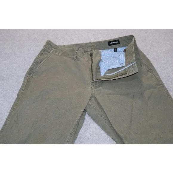 Bonobos Chino Pants Mens 31x29 Olive Green Stretch Organic Cotton Straight Leg