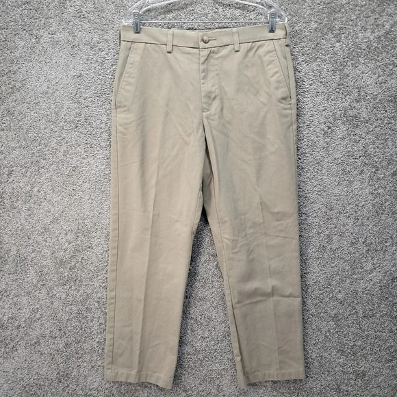 Croft & Barrow Mens Straight Fit Khaki Chino Pants Tan 33x30 RN73277