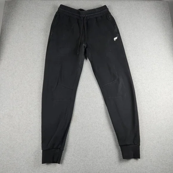 Fabletics Joggers Mens Medium Black Fleece Lined Drawstring Waist Tapered Leg