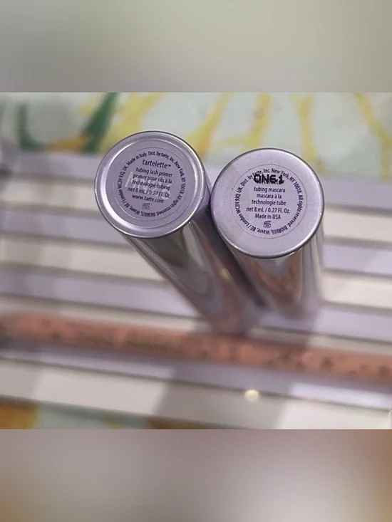 Tarte BUNDLE Tubing Mascara,Tubing Primer, Fake Awake Eyeliner,2 charms/keychain