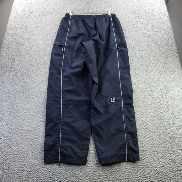 Vintage Nike Pants Mens Large Blue Baggy Cargo Nylon Zip Ankle Y2K Swoosh Nylon