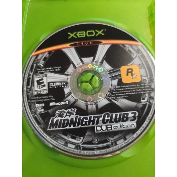 Midnight Club 3: DUB Edition Remix (Microsoft Xbox, 2005) Disc Only‎