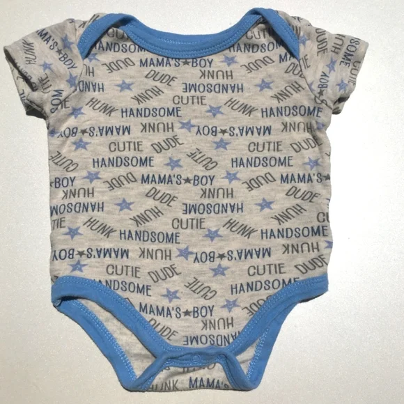 Duck Duck Goose Handsome Cutie Onesie Size 6-9 Months Gray Blue