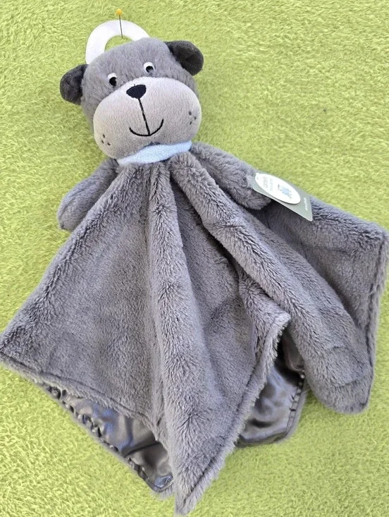 NWT MINT Baby BOYS Security Blanket LOVEY - GRAY PUPPY DOG - ULTRA CUDDLY (Q6)