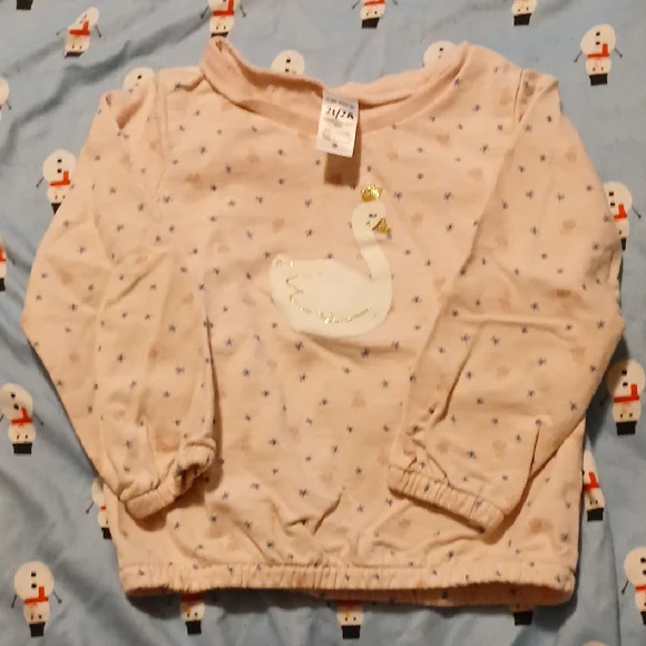Carters Pink Swan Sweatshirt 2T