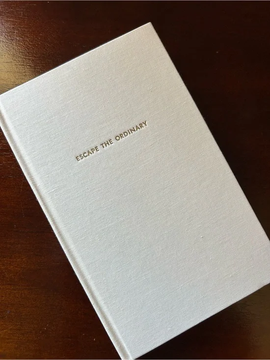 Kate Spade “Escape the Ordinary” White Linen Journal