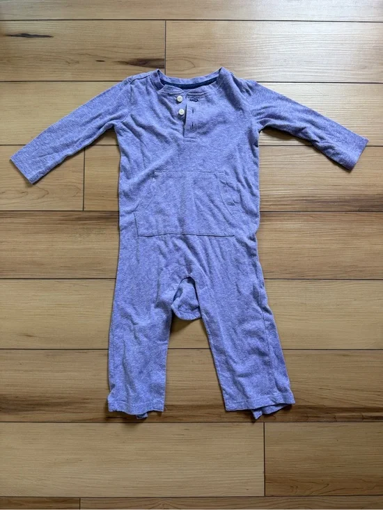 Primary Lavender Long-Sleeve One-Piece Bodysuit