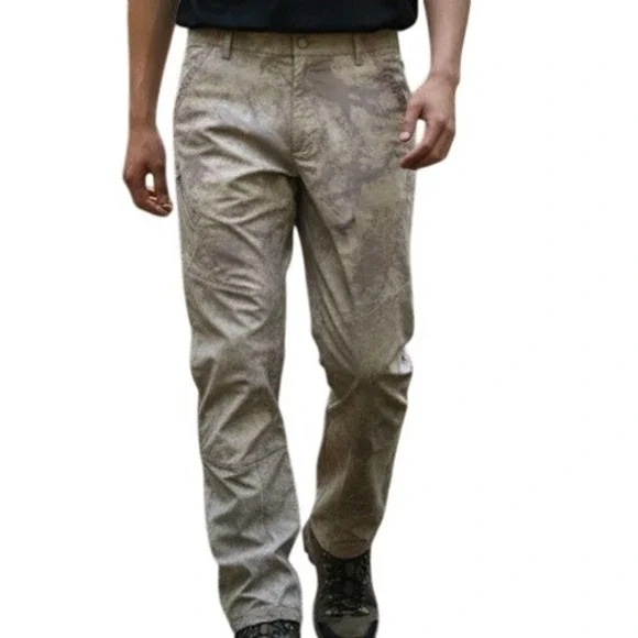 Standard Cloth Pants Mens Small Beige Camo Straight Leg‎ High Rise Casual