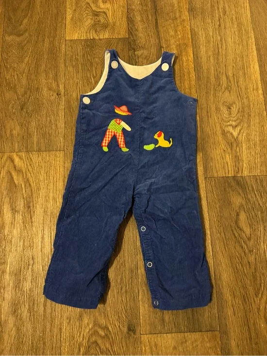 Corduroy Kids Overalls with Playful Appliqués