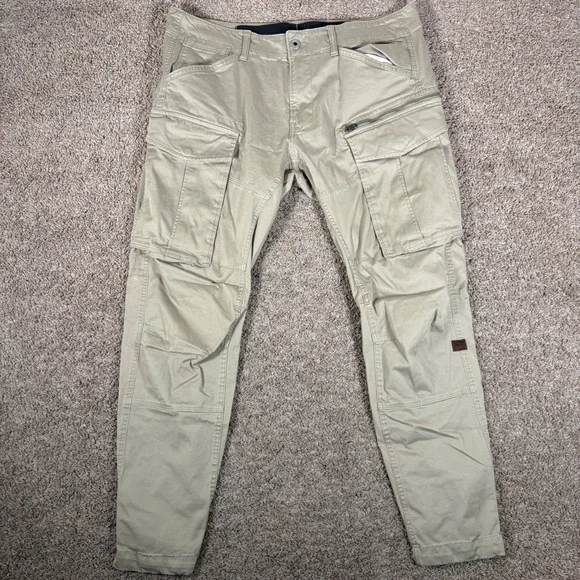 G-Star Raw Mens Rovic Zip 3D Tapered Cargo Pants Beige D02190 36x32