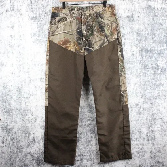 Wrangler Pro Gear Brush Pants Mens Size 36 x 32 Camo Upland Hunting