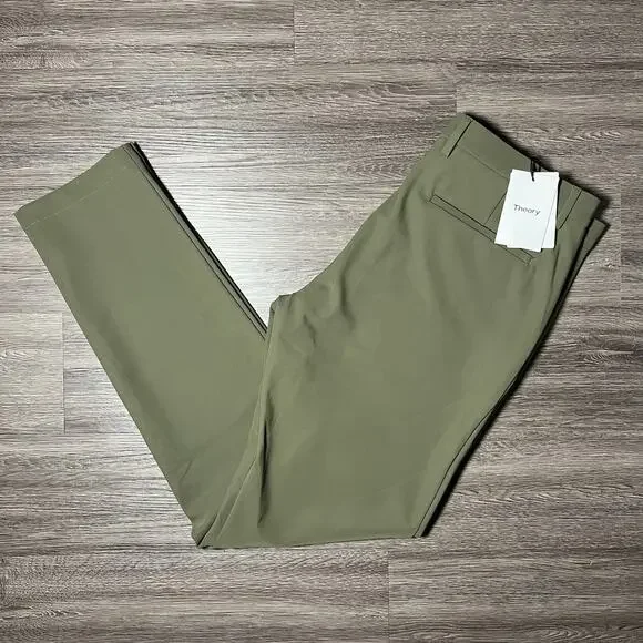 Theory Zaine SW Precision Ponte Pants Men's Size 33 Uniform Green Stretch NWT