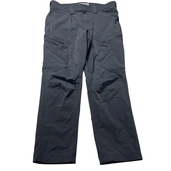 Duluth Trading Co Flexpedition Pants Mens 34x28 Black Stretch Hiking Zip Pockets