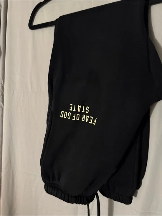 Fear of God Kids Black Sweatpants with Contrast Text