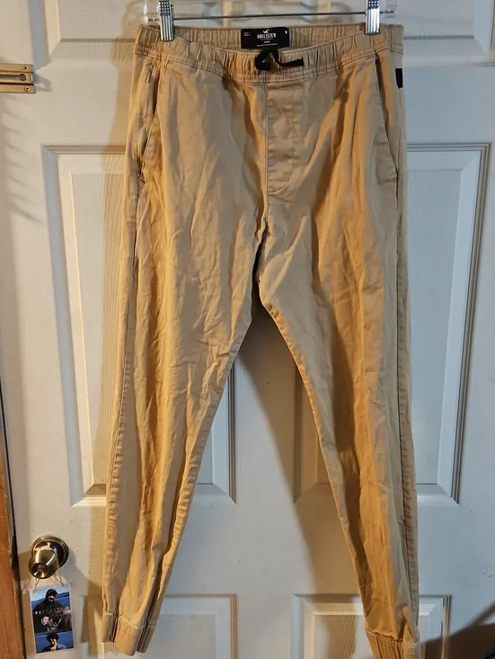 HOLLISTER MENS KHAKI Jogger Pant: Good Condition: Size MT (Medium Tall)
