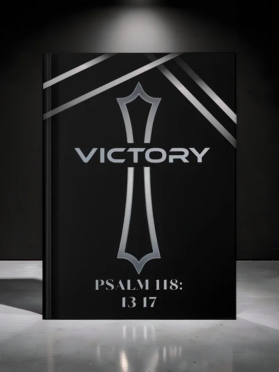 Victory Hardcover Journal — Psalm 118:13-17 Christian Prayer Notebook