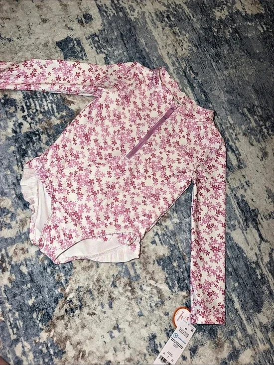 4T Carter's Floral Rashguard Pink & White Baby NWT Swimwear