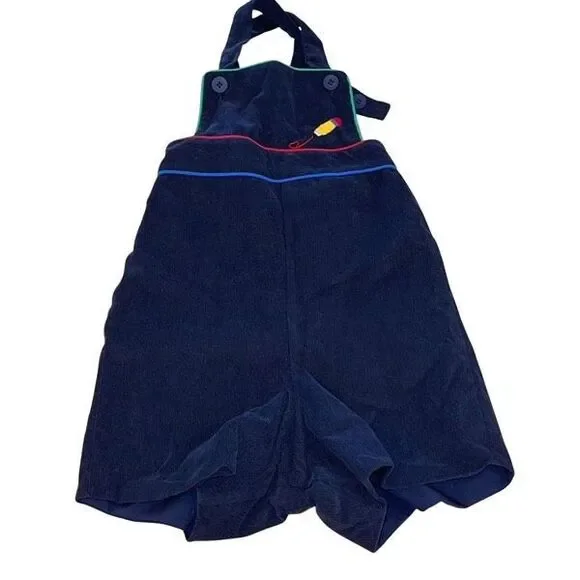 Bella Bliss Kids Corduroy 100% Cotton Sleeveless‎ Romper Navy Size 3 NWT