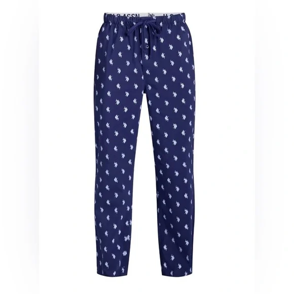 U.S. Polo Assn. Men’s Allover Plaid Pattern Polyester Lounge Pajama Pants