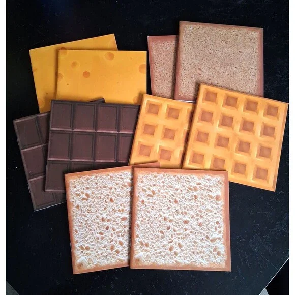 372 Novelty Food-Themed Mini Books Chocolate Cheese Bread Waffles