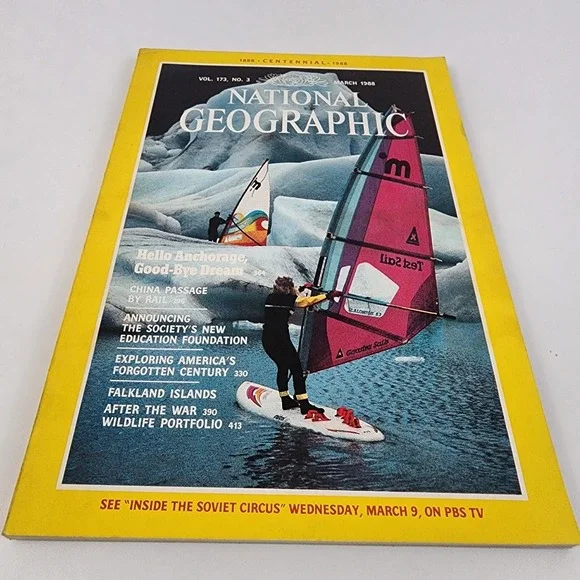 National Geographic Magazine March 1988 No ‎ Insert