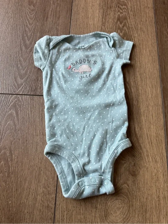 Daddy's Girl Polka Dot Baby One-Piece Bodysuit - Blue