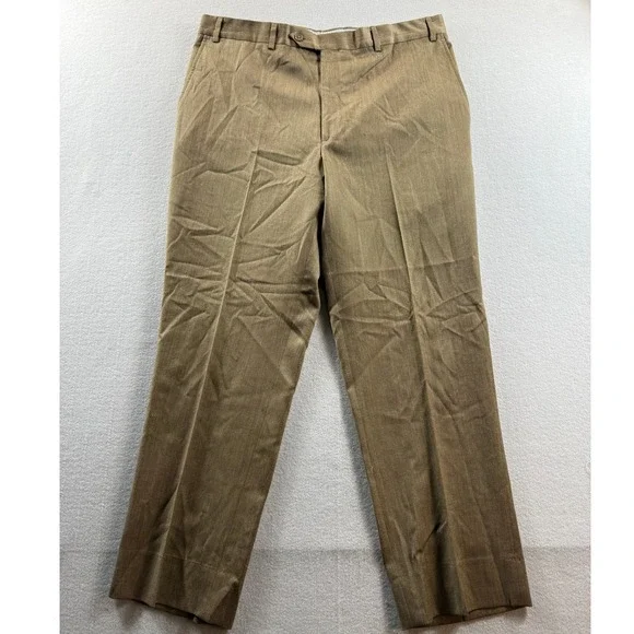 Kirkland Signature Dress Pants Mens 36x29 Brown Wool Warren of Stafford