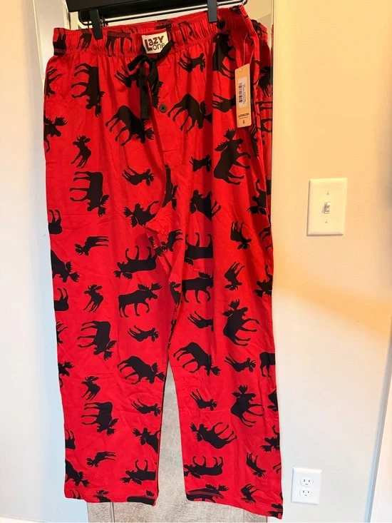 Lazy One Red Moose Print Men's Lounge Pants