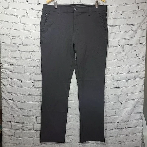 Weatherproof Vintage Mens Tech Pant Dark Gray Straight 5 Pocket 40x32 Nylon Flex