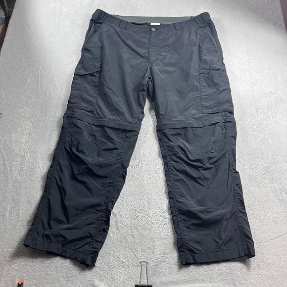 Columbia Mens 42x30 Convertible Cargo Pants Black Hiking Outdoor Zip Off Shorts