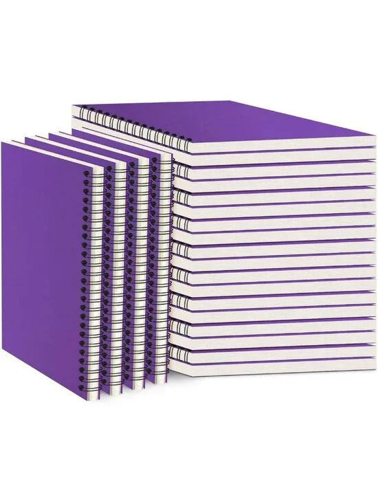 22 Pack A5 Spiral Notebooks - Kraft Cover, Back to School Journals, 50 Sheets