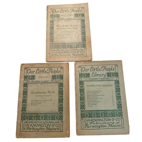 Our Little People‎ Children's Magazines D.H. Knowlton & Co Antique Ephemera Lot
