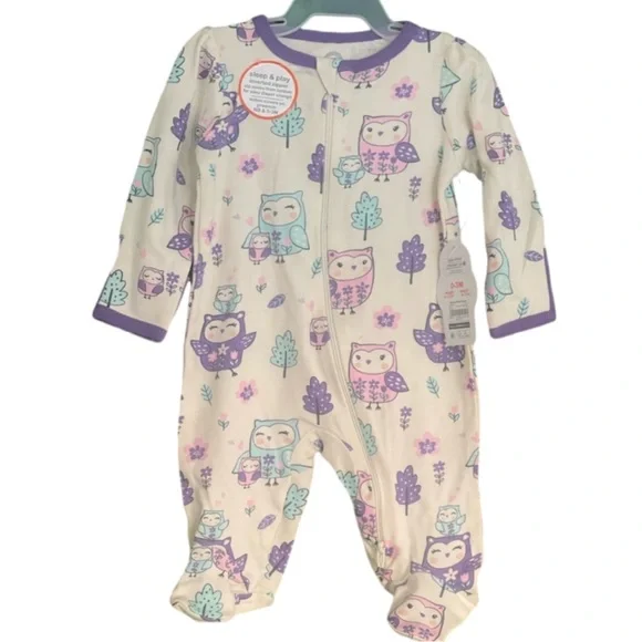 Wonder Nation Baby Sleep & Play Onesie Size 0-3 Months NWT