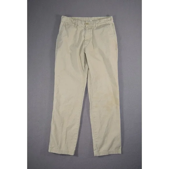 Patagonia Mens 33 Khaki Duck Canvas Workwear Straight Leg Organic Cotton 56831