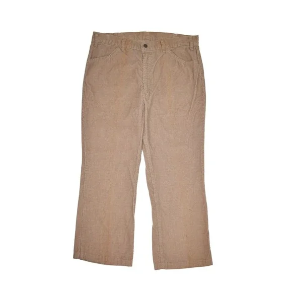 Vintage Levis Pants Mens 36x27 Khaki Corduroy 547 Bootcut Baggy For Men Workwear