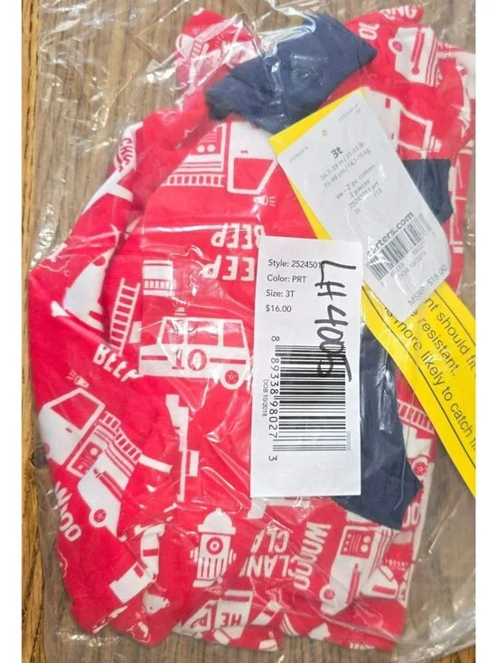Firetruck One-piece Baby Boy Pajamas Romper Car Truck Bus 3T LH4005