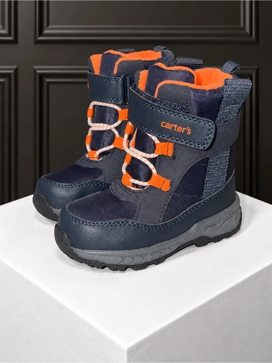 Carter’s Keilor Toddler Snow/Winter Boots Navy & Orange – Size 8M