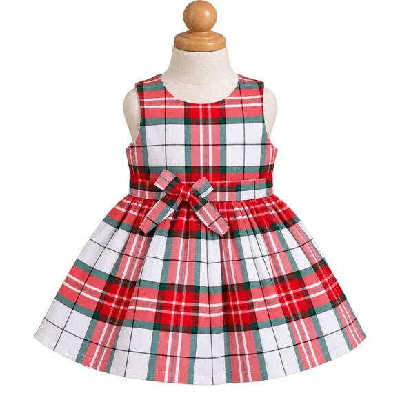 Carter’s Holiday Tartan Plaid Fit & Flare Christmas Dress Red Green 12M