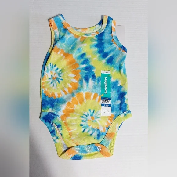 Garanimals 3-6 mo tie dye sleeveless onesie piece top wl‎ snaps