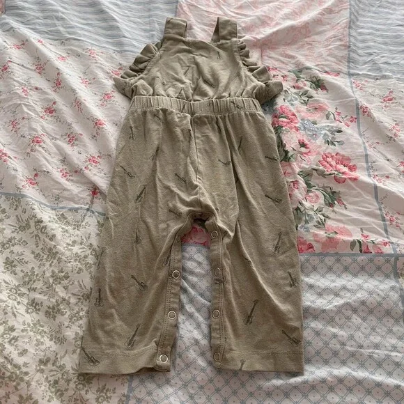 Kate Quinn Little Liam Organic Cotton Guitar Print Overall Romper 12-18M