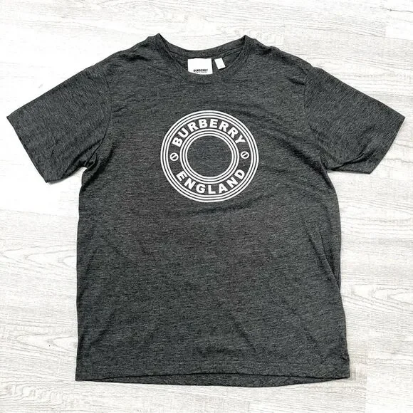Burberry England Circle Logo Men’s T Shirt Size L Dark Grey