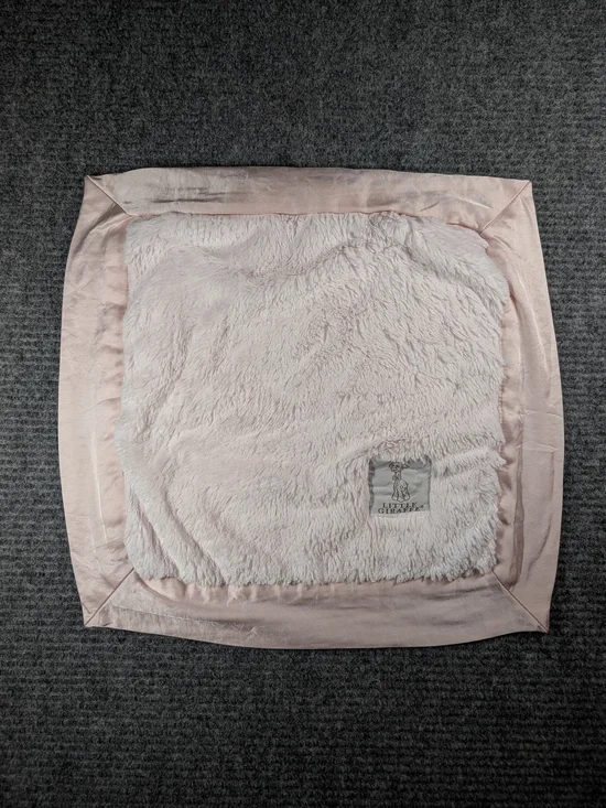 Little Giraffe Chenille Satin & Plush Mini Blankey, Light Pink Lovey Blankey