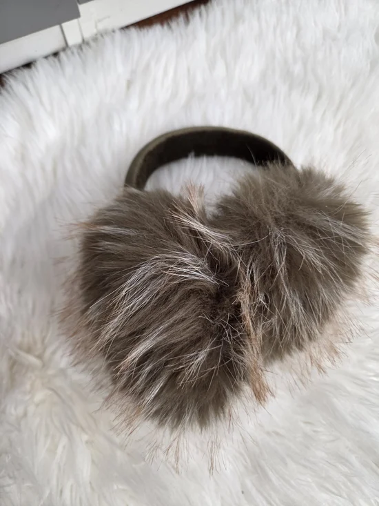 Anthropologie Violet & Brooks Faux Fur Ear Muffs - Brown with Taupe Highlights